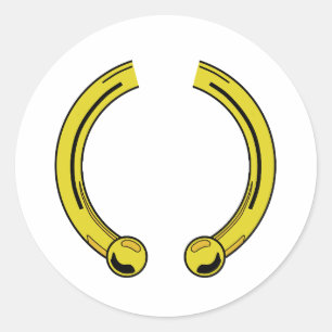 Sticker Rond Faux Gold Piecing