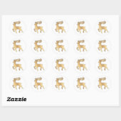 Sticker Rond Faux Gold Reindeer (Feuille)