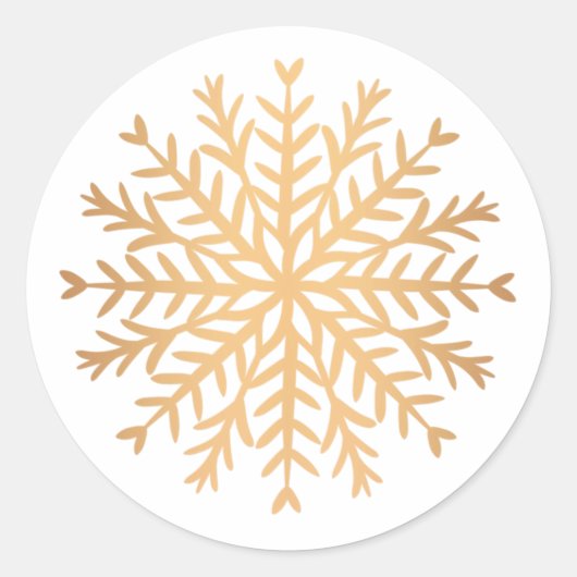 Sticker Rond Faux Gold Snowflon Noël (Devant)