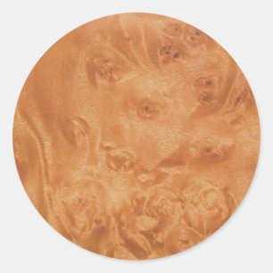 Sticker Rond faux grain de bois