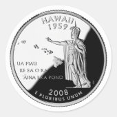 Sticker Rond Faux Hawaii State Quarter (Devant)