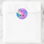 Sticker Rond Faux Holo Custom Merci Business Classic Round (Sac)