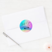 Sticker Rond Faux Holo Merci personnalisé (Enveloppe)