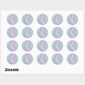 Sticker Rond Faux Holographique Arc-en-ciel personnalisé tendan (Feuille)