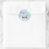 Sticker Rond Faux Holographique Merci (Sac)