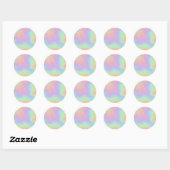 Sticker Rond Faux Holographique Pastel Personnalisé Classic Rou (Feuille)