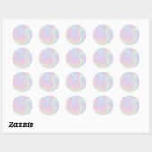 Sticker Rond Faux Holographique Pastel Personnalisé Classic Rou (Feuille)