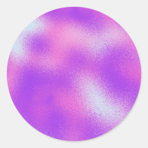 Sticker Rond Faux Holographique violet Personnalisé tendance