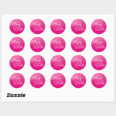 Sticker Rond Faux Hot Rose Parties scintillant Ombre Enregistre (Feuille)