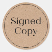 Sticker Rond Faux Kraft | Copie Signée simple Comique de roman (Devant)