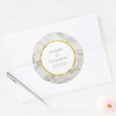 Sticker Rond Faux Marbre Albâtre Taupe Tan Mariage moderne (Enveloppe)