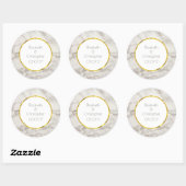 Sticker Rond Faux Marbre Albâtre Taupe Tan Mariage moderne (Feuille)