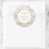 Sticker Rond Faux Marbre Albâtre Taupe Tan Mariage moderne (Sac)
