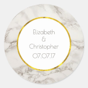 Sticker Rond Faux Marbre Albâtre Taupe Tan Mariage moderne