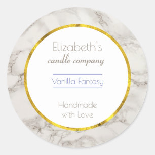 Sticker Rond Faux Marbre Albâtre Taupe Taupe Tan Entreprise Mod