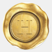Sticker Rond Faux mariage à la cire d'or monogramme (Devant)
