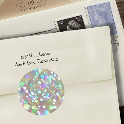 Sticker Rond Faux Mère de Pearl