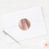 Sticker Rond Faux Métal Rose Gold Vierge (Enveloppe)