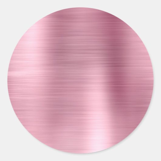 Sticker Rond Faux Métallic Rose Vierge (Devant)