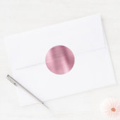 Sticker Rond Faux Métallic Rose Vierge (Enveloppe)