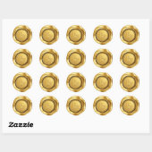 Sticker Rond Faux Monogramme Initiales Cire D'or Mariage (Feuille)