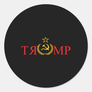 Sticker Rond Faux News Trump Russie Funky Anti Trump