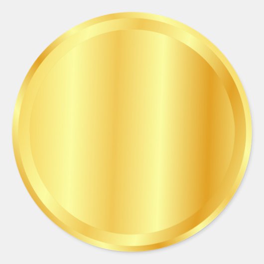 Sticker Rond Faux or Custom Blank Template Aspect Métallisé (Devant)