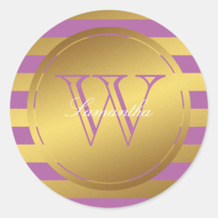Sticker Rond Faux Or Monogramme Faux Grilles d'huile