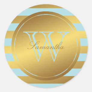 Sticker Rond Faux Or Monogramme Faux Grilles d'huile