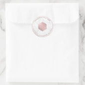 Sticker Rond Faux or rose nid d'abeille, monogramme A-Z (Sac)