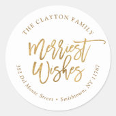 Sticker Rond Faux papier métallisé Adresse de retour de Noël (Devant)