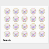 Sticker Rond faux papillon holographique (Feuille)