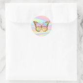 Sticker Rond faux papillon holographique (Sac)