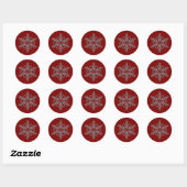 Sticker Rond Faux Parties scintillant d'argent rouge (Feuille)