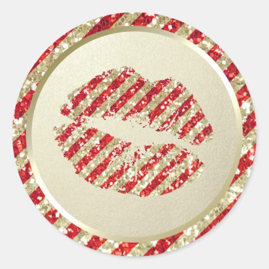 Sticker Rond Faux Parties scintillant Noël do-it-yourself Étiqu (Devant)