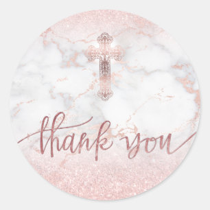 Sticker Rond FAUX parties scintillant Sainte Croix sur le marbr
