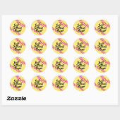 Sticker Rond Faux points de suture de softball rose scintillant (Feuille)