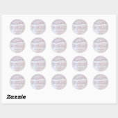 Sticker Rond Faux rose feuille de parties scintillant merci aut (Feuille)
