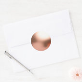 Sticker Rond Faux Rose Gold Blank Modèle (Enveloppe)
