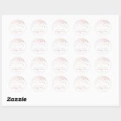 Sticker Rond Faux Rose Gold Confetti Graduation personnalisée (Feuille)