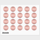 Sticker Rond Faux Rose Gold Heart écriture manuscrite Signé (Feuille)