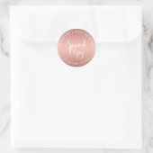 Sticker Rond Faux Rose Gold Heart écriture manuscrite Signé (Sac)