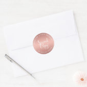Sticker Rond Faux Rose Gold Heart écriture manuscrite Signé (Enveloppe)