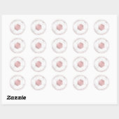 Sticker Rond Faux Rose Gold Honeycomb, Monogramme A-Z (Feuille)