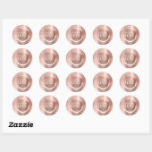 Sticker Rond Faux Rose Gold Merci pour votre entreprise (Feuille)