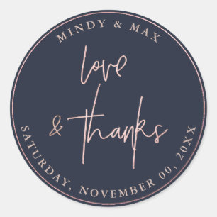 STICKER ROND FAUX ROSE OR LOVE+THANATURE SIGNATURE SCRIPT