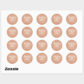 Sticker Rond Faux Rose Parties scintillant or Look Noël Voeux (Feuille)