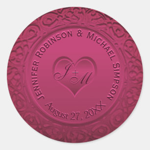 Sticker rond Faux Rouge foncé