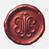 Sticker Rond Faux sceau de cire profonde impression rouge (Devant)