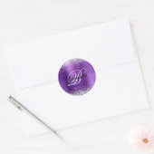 Sticker Rond Faux Shiny Silver Parties scintillant Amethyst Foi (Enveloppe)